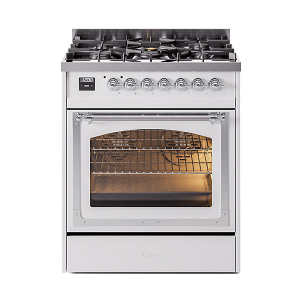 ILVE Nostalgie II Noblesse 30″ Dual Fuel Range Triple Glass Door - UN30NMP
