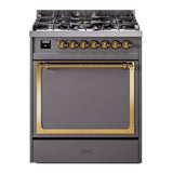 ILVE Nostalgie II Noblesse 30″ Dual Fuel Range Solid Door - UN30QNMP
