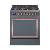 ILVE Nostalgie II Noblesse 30″ Dual Fuel Range Solid Door - UN30QNMP