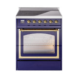 ILVE Nostalgie II Noblesse 30″ Induction Freestanding Range with Triple Glass Door - UNI304NMP