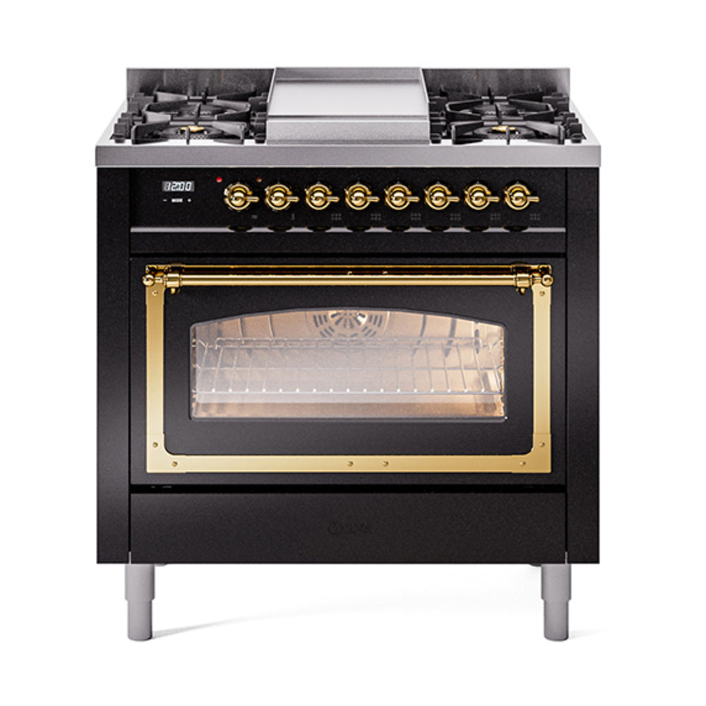 ILVE Nostalgie II Noblesse 36″ Dual Fuel Range Triple Glass Door - UN36FNMP