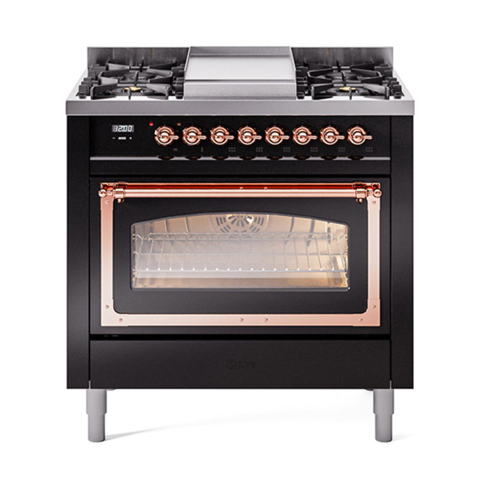 ILVE Nostalgie II Noblesse 36″ Dual Fuel Range Triple Glass Door - UN36FNMP