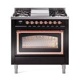ILVE Nostalgie II Noblesse 36″ Dual Fuel Range Triple Glass Door - UN36FNMP