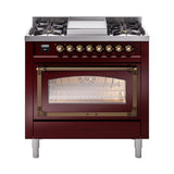 ILVE Nostalgie II Noblesse 36″ Dual Fuel Range Triple Glass Door - UN36FNMP