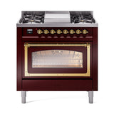 ILVE Nostalgie II Noblesse 36″ Dual Fuel Range Triple Glass Door - UN36FNMP