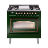 ILVE Nostalgie II Noblesse 36″ Dual Fuel Range Triple Glass Door - UN36FNMP