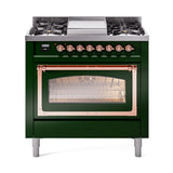ILVE Nostalgie II Noblesse 36″ Dual Fuel Range Triple Glass Door - UN36FNMP
