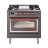 ILVE Nostalgie II Noblesse 36″ Dual Fuel Range Triple Glass Door - UN36FNMP