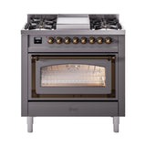 ILVE Nostalgie II Noblesse 36″ Dual Fuel Range Triple Glass Door - UN36FNMP