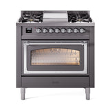 ILVE Nostalgie II Noblesse 36″ Dual Fuel Range Triple Glass Door - UN36FNMP