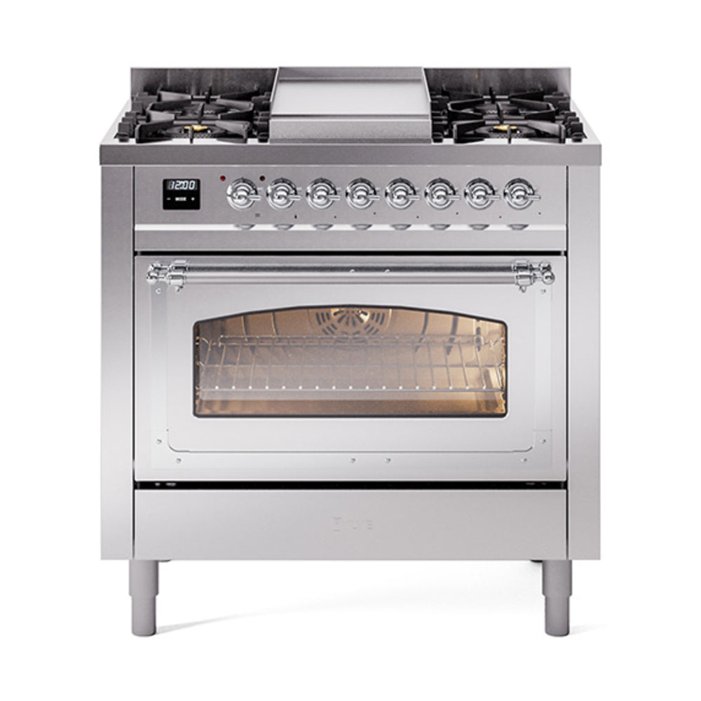 ILVE Nostalgie II Noblesse 36″ Dual Fuel Range Triple Glass Door - UN36FNMP