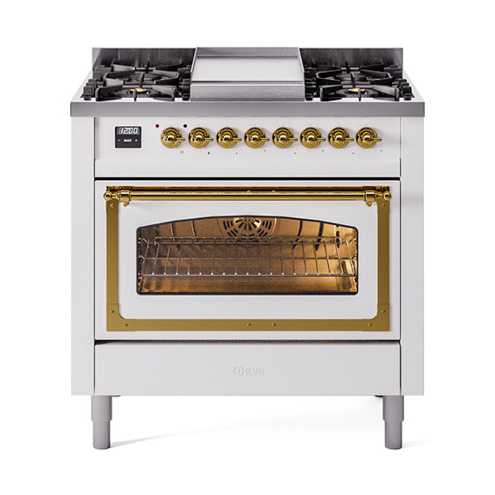 ILVE Nostalgie II Noblesse 36″ Dual Fuel Range Triple Glass Door - UN36FNMP