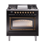 ILVE Nostalgie II Noblesse 36″ Dual Fuel Range Triple Glass Door - UN36FNMP
