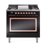 ILVE Nostalgie II Noblesse 36″ Dual Fuel Range with Solid Door - UN36FQNMP