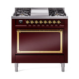 ILVE Nostalgie II Noblesse 36″ Dual Fuel Range with Solid Door - UN36FQNMP