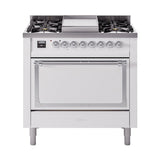 ILVE Nostalgie II Noblesse 36″ Dual Fuel Range with Solid Door UN36FQNMP