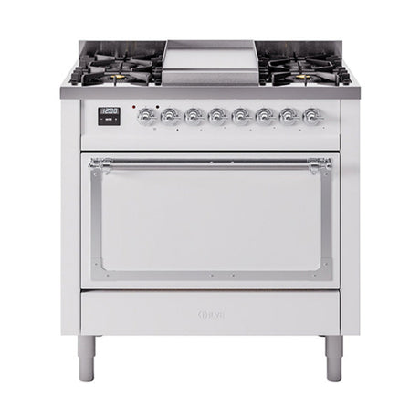 ILVE Nostalgie II Noblesse 36″ Dual Fuel Range with Solid Door UN36FQNMP