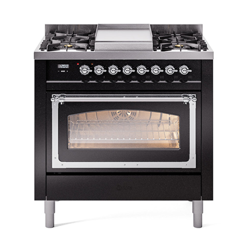 ILVE Nostalgie II Noblesse 36″ Dual Fuel Range Triple Glass Door - UN36FNMP