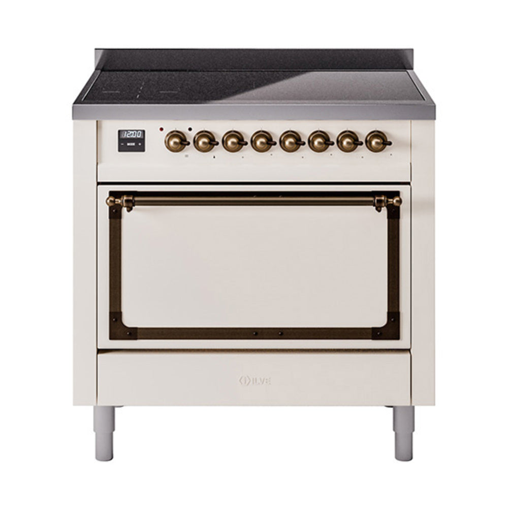 ILVE Nostalgie II Noblesse 36″ Induction Freestanding Range with Solid Door UNI366QNMP