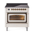 ILVE Nostalgie II Noblesse 36″ Induction Freestanding Range with Triple Glass Door UNI366NMP