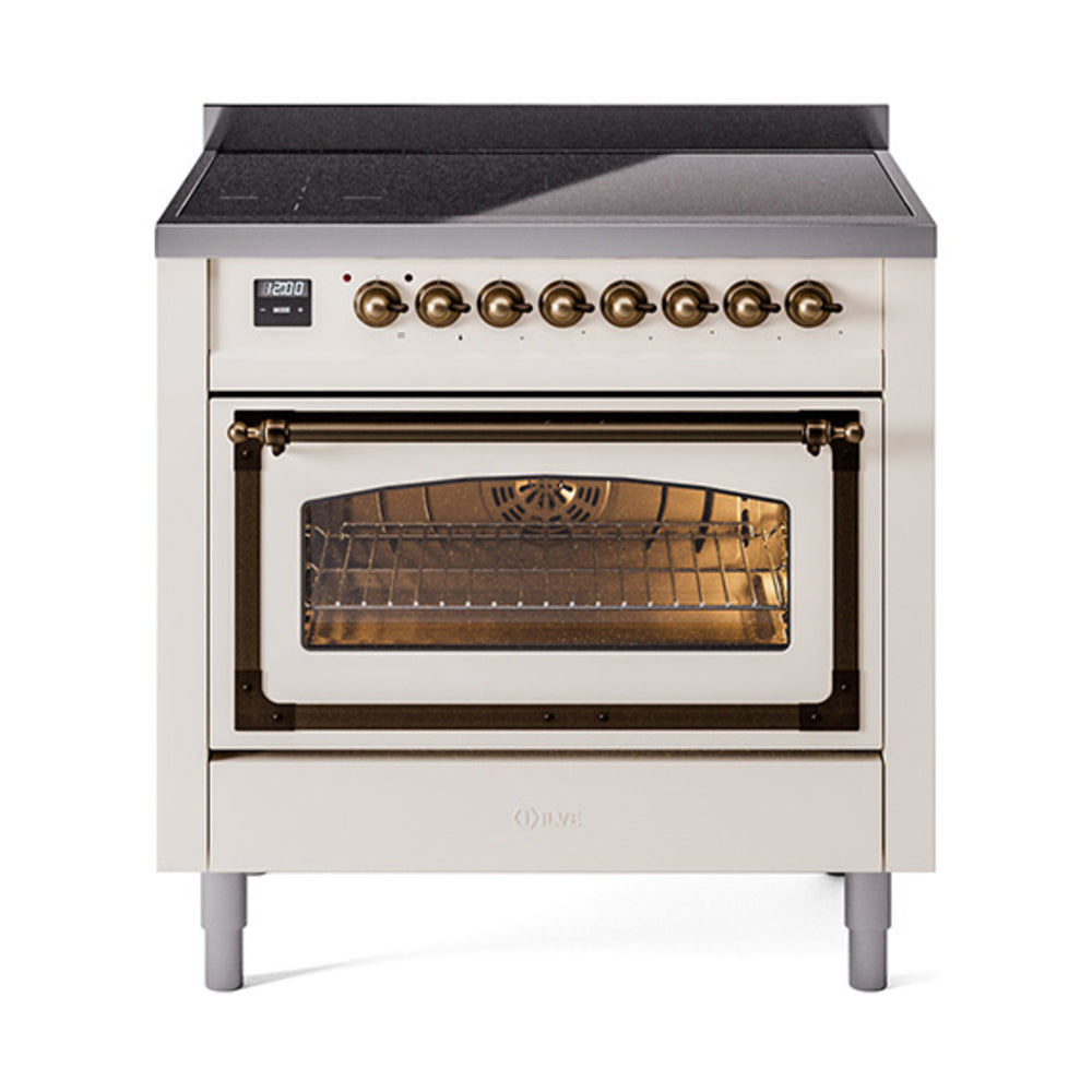 ILVE Nostalgie II Noblesse 36″ Induction Freestanding Range with Triple Glass Door UNI366NMP