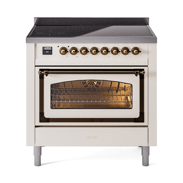 ILVE Nostalgie II Noblesse 36″ Induction Freestanding Range with Triple Glass Door UNI366NMP