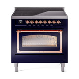ILVE Nostalgie II Noblesse 36″ Induction Freestanding Range with Triple Glass Door - UNI366NMP
