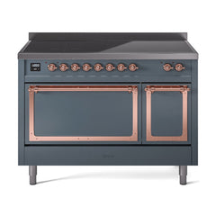 ILVE Nostalgie II Noblesse 48″ Induction Freestanding Range with Solid Door UNI486QNMP