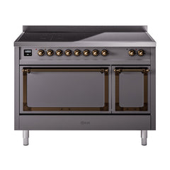ILVE Nostalgie II Noblesse 48″ Induction Freestanding Range with Solid Door UNI486QNMP