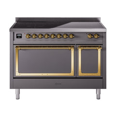 ILVE Nostalgie II Noblesse 48″ Induction Freestanding Range with Solid Door UNI486QNMP