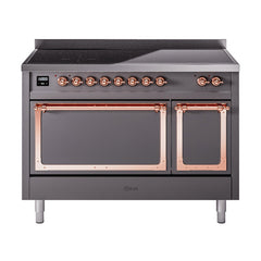 ILVE Nostalgie II Noblesse 48″ Induction Freestanding Range with Solid Door UNI486QNMP