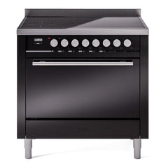 ILVE Professional Plus II 36" Electric Range with 6 Induction Elements Solid Door with Stainless Steel knobs UPI366QMP