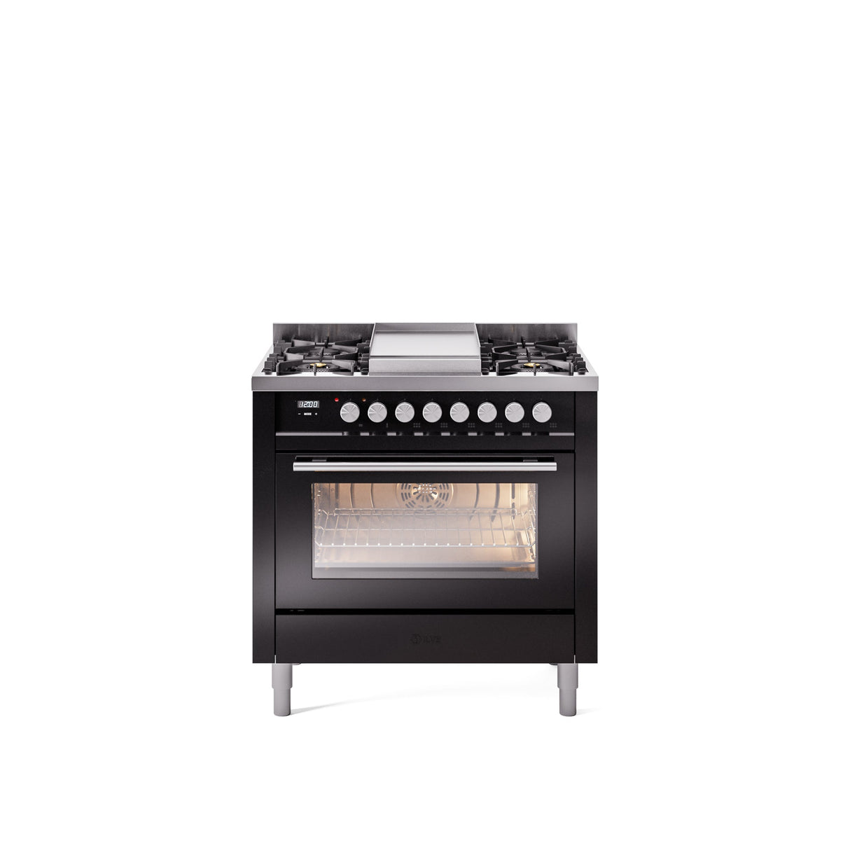ILVE Professional Plus II 36Inch Freestanding Dual Fuel Range with 6 Sealed Burner - UP36FWMP