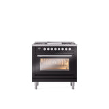 ILVE Professional Plus II 36Inch Freestanding Dual Fuel Range with 6 Sealed Burner - UP36FWMP
