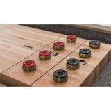 Plank & Hide Isaac Shuffleboard Table with Free Bowling Pin Set