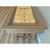 Plank & Hide Isaac Shuffleboard Table with Free Bowling Pin Set