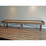 Plank & Hide Isaac Shuffleboard Table with Free Bowling Pin Set