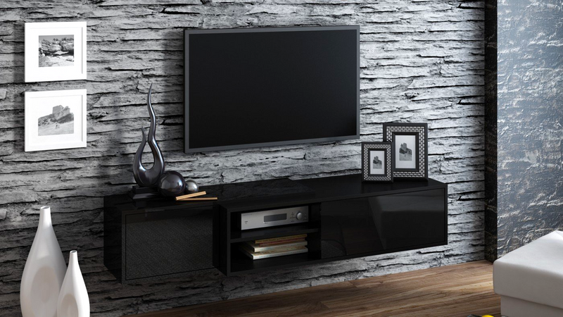 Maxima House TV Stand SIGMA Floating/ Free standing, Black