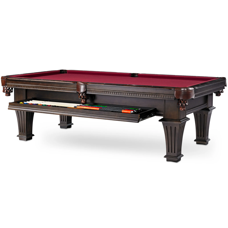 Plank & Hide Talbot Wood Pool Table with Drawer (Size 8') 87010-MOC with Free Accessory Kit