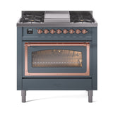 ILVE Nostalgie II Noblesse 36″ Dual Fuel Range Triple Glass Door - UN36FNMP