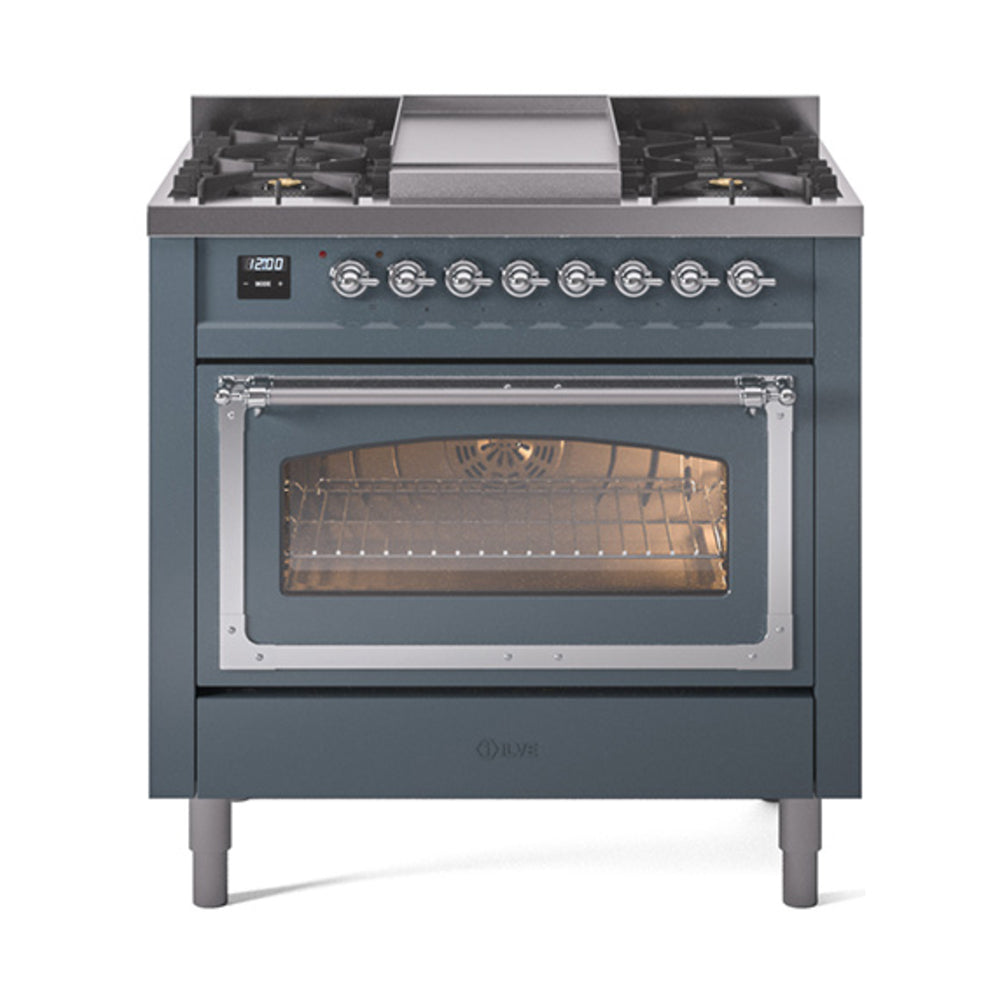 ILVE Nostalgie II Noblesse 36″ Dual Fuel Range Triple Glass Door - UN36FNMP