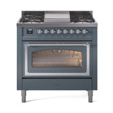 ILVE Nostalgie II Noblesse 36″ Dual Fuel Range Triple Glass Door - UN36FNMP