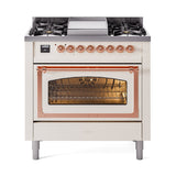 ILVE Nostalgie II Noblesse 36″ Dual Fuel Range Triple Glass Door - UN36FNMP
