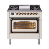ILVE Nostalgie II Noblesse 36″ Dual Fuel Range Triple Glass Door UN36FNMP
