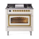 ILVE Nostalgie II Noblesse 36″ Dual Fuel Range Triple Glass Door - UN36FNMP