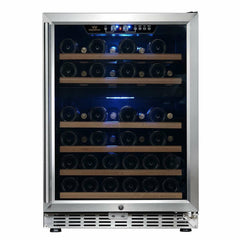 Kings Bottle 24" Dual Zone Built-in Wine Cooler Triple Glassdoor With Two Low-E KBUSF-54D