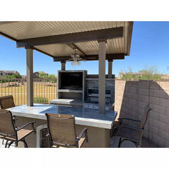 KoKoMo Outdoor Kitchen With T.V. Built-In BBQ Grill & Pergola