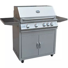 KoKoMo Professional 4 Burner 32 Inch Cart Model BBQ Grill With Lights & Locking Casters