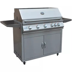 KoKoMo Professional 5 Burner 40 Inch Cart Model BBQ Grill With Lights & Locking Casters