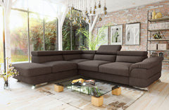 Maxima House Sectional FULL size Sleeper Sofa BEAU with storage